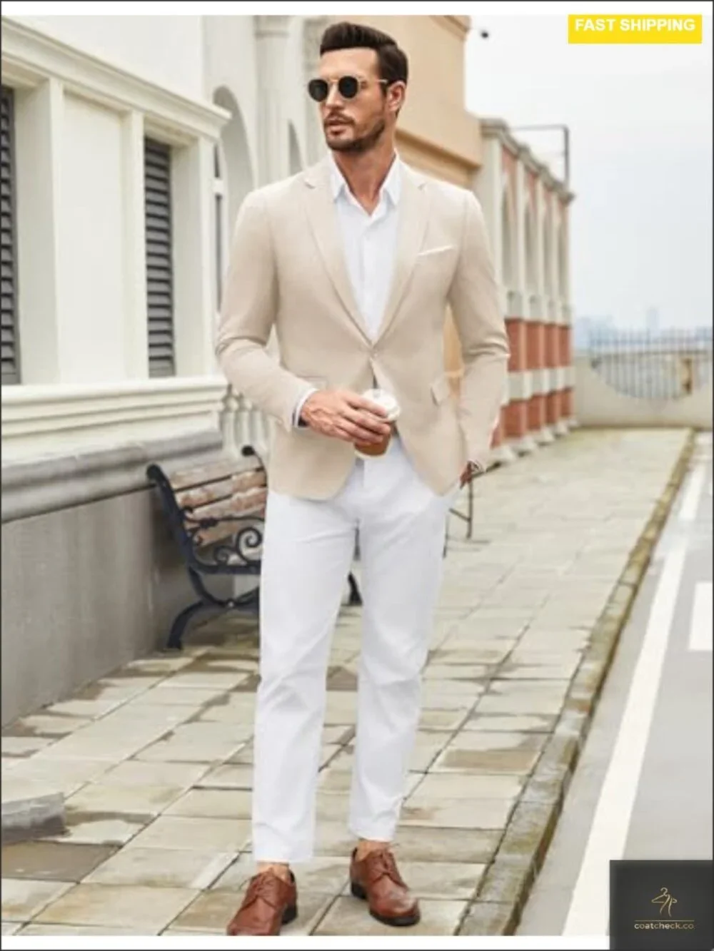 Mens Casual Sport Coat Lightweight Stretch Blazer One Button Notched Lapel Slim